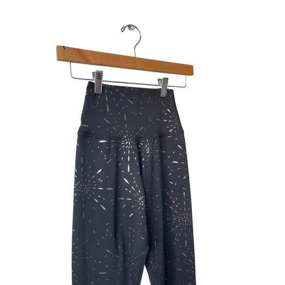 Glyder Black White High Waisted Leggings XXS New Years 4th of July Firework - Picture 3 of 9